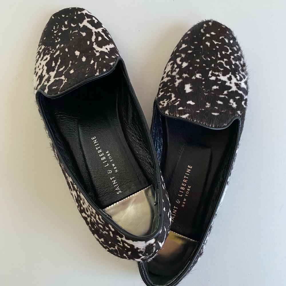 SAINT & LIBERTINE New York LADIES GENUINE LEATHER AND COW HAIR LOAFER SZ 6M